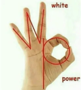 Example of the OK hand gesture used as a hate symbol